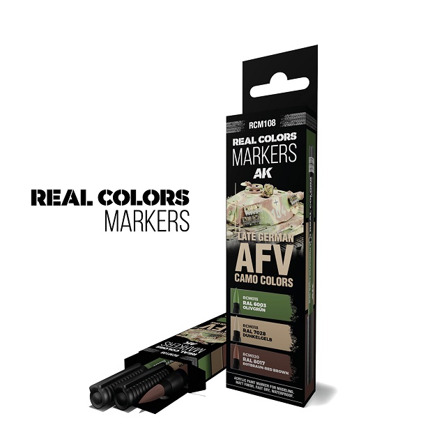 Late German AFV Camo Colors - Real Colors Markers Set